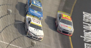 Reese’s Sweet Move of the Race: Isaac Kitzmiller goes through the middle at Bristol